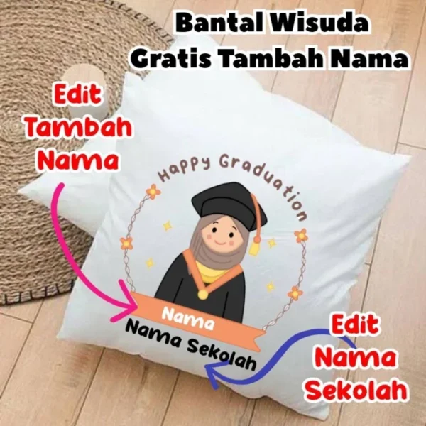 Bantal 30x30 Custom Wisuda